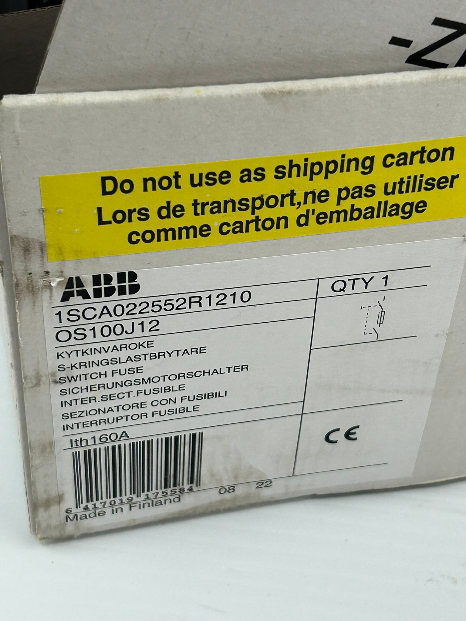 ABB 1SCA022552R1210 Fusible Switch OS100J12