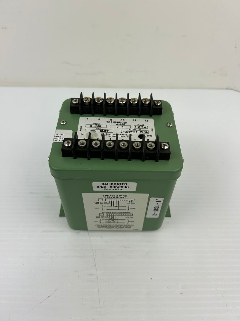 Ohio Semitronics PC5-104E2 Transducer 0-1 Amperes 0-300 Volts 1 Phase