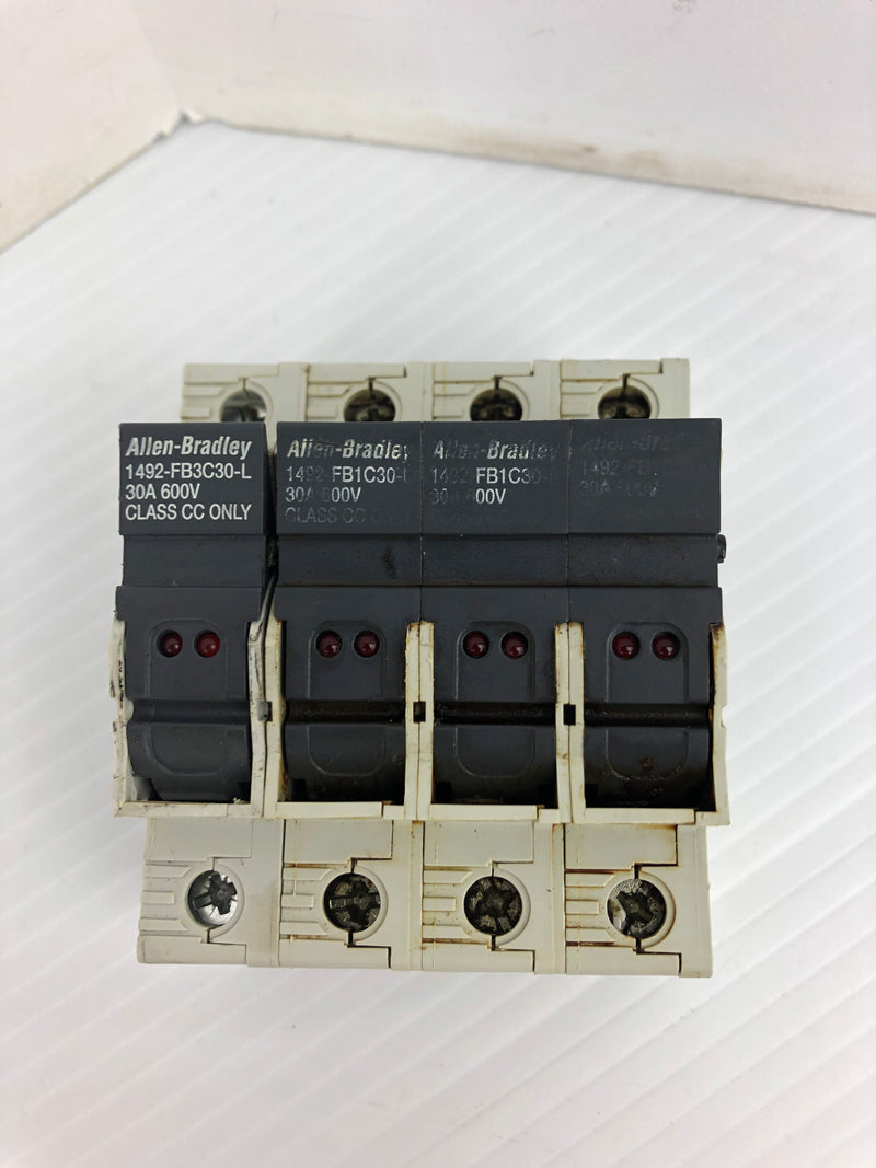 Allen-Bradley 1492-FB3C30-L Fuse Holder Ser. B 600V 30A 4P