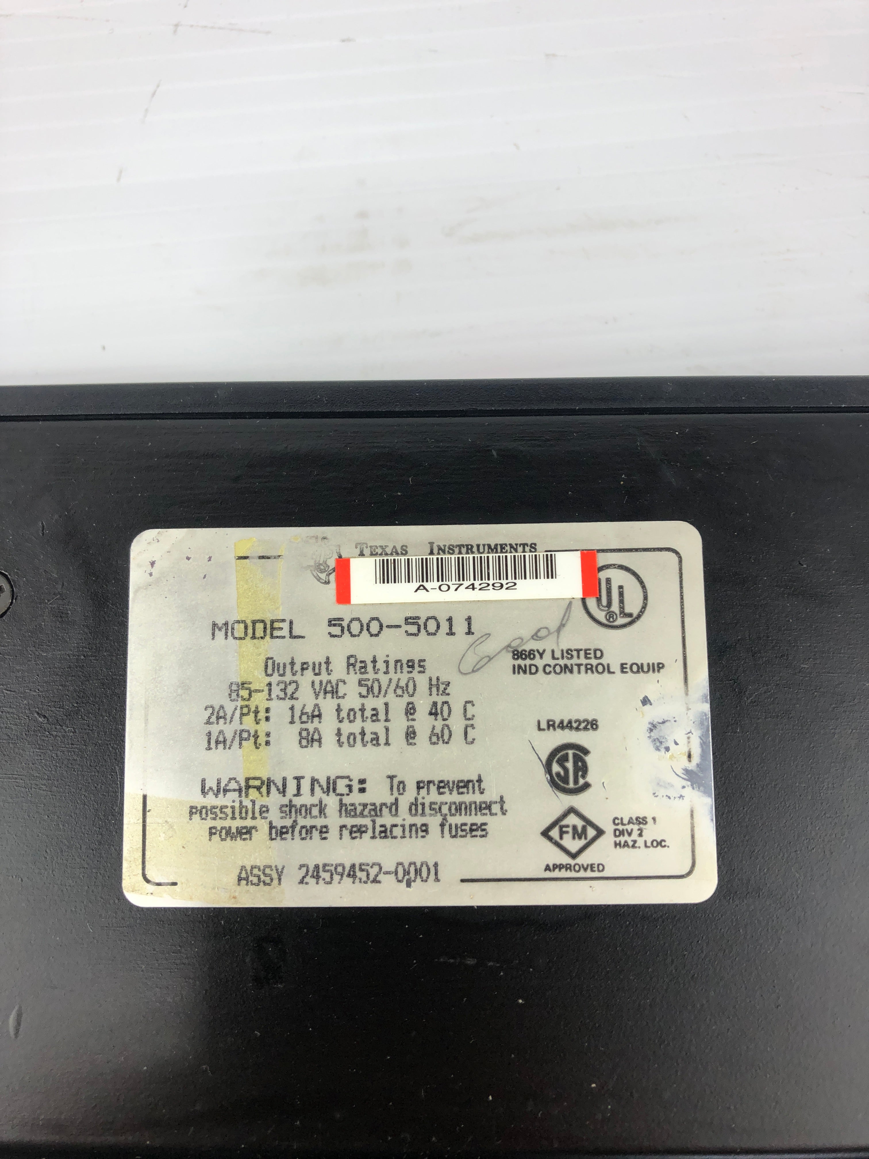Texas Instruments 500-5011 Output Module Assembly 85-132VAC 16A 2459452-0001