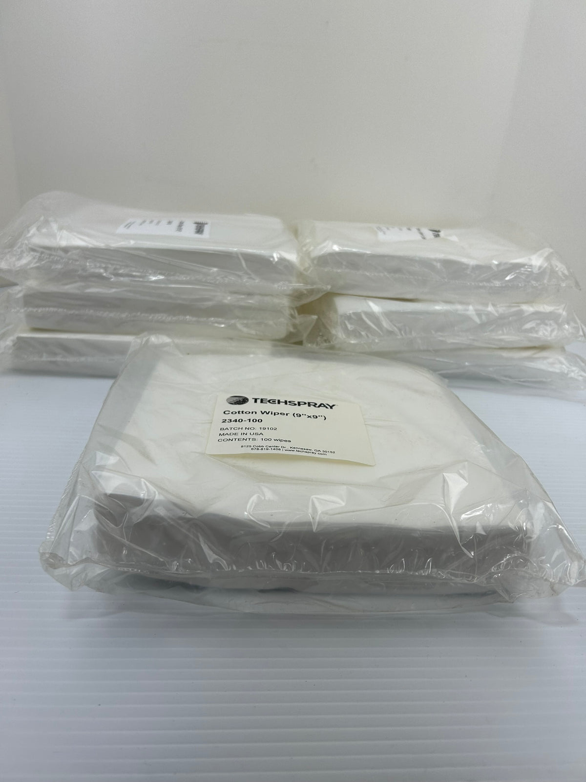Techspray 2340-100 Cotton Wiper (9" x 9") 100 Wipes Per Pack - Lot of 7 Packs