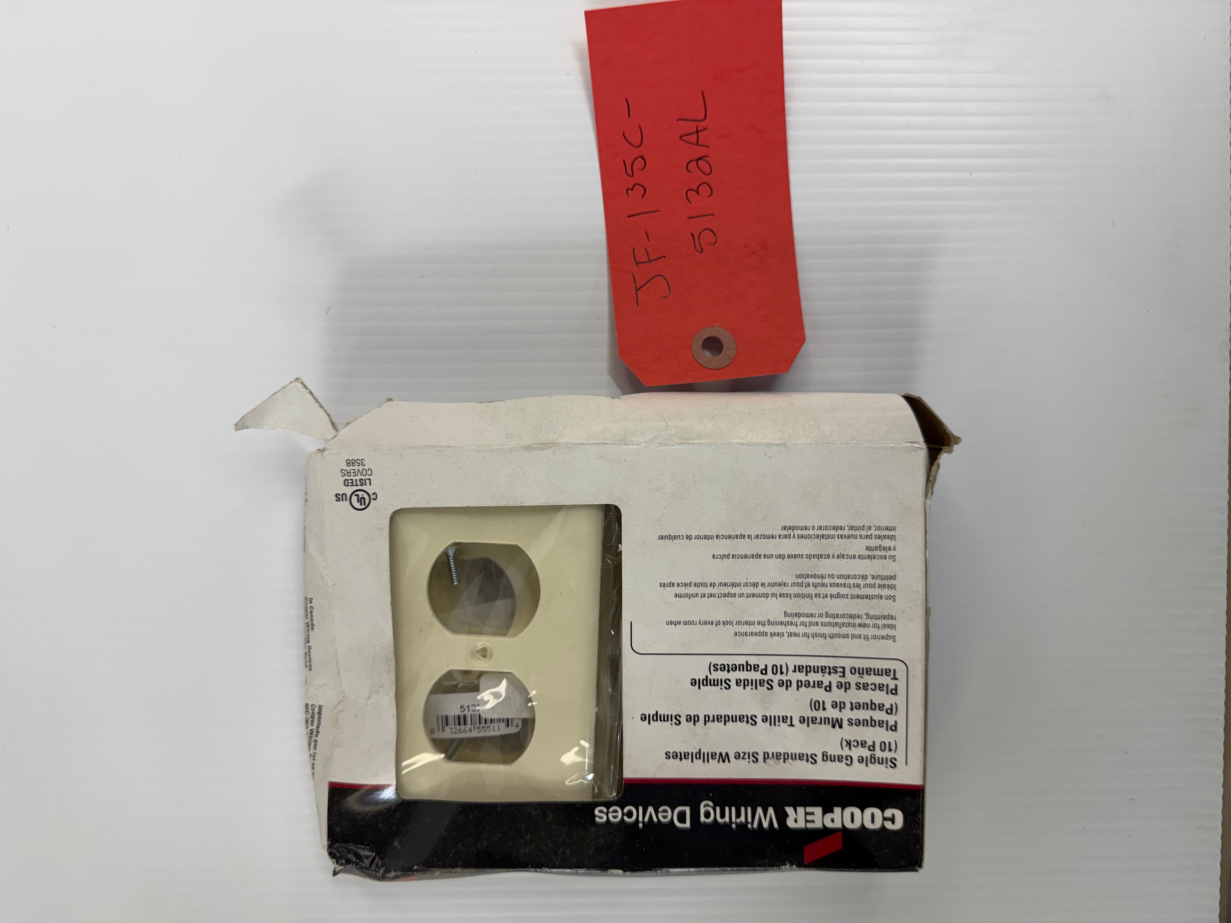 Cooper Wiring 1-Gang Receptable 5132A-L Box of 10 Almond