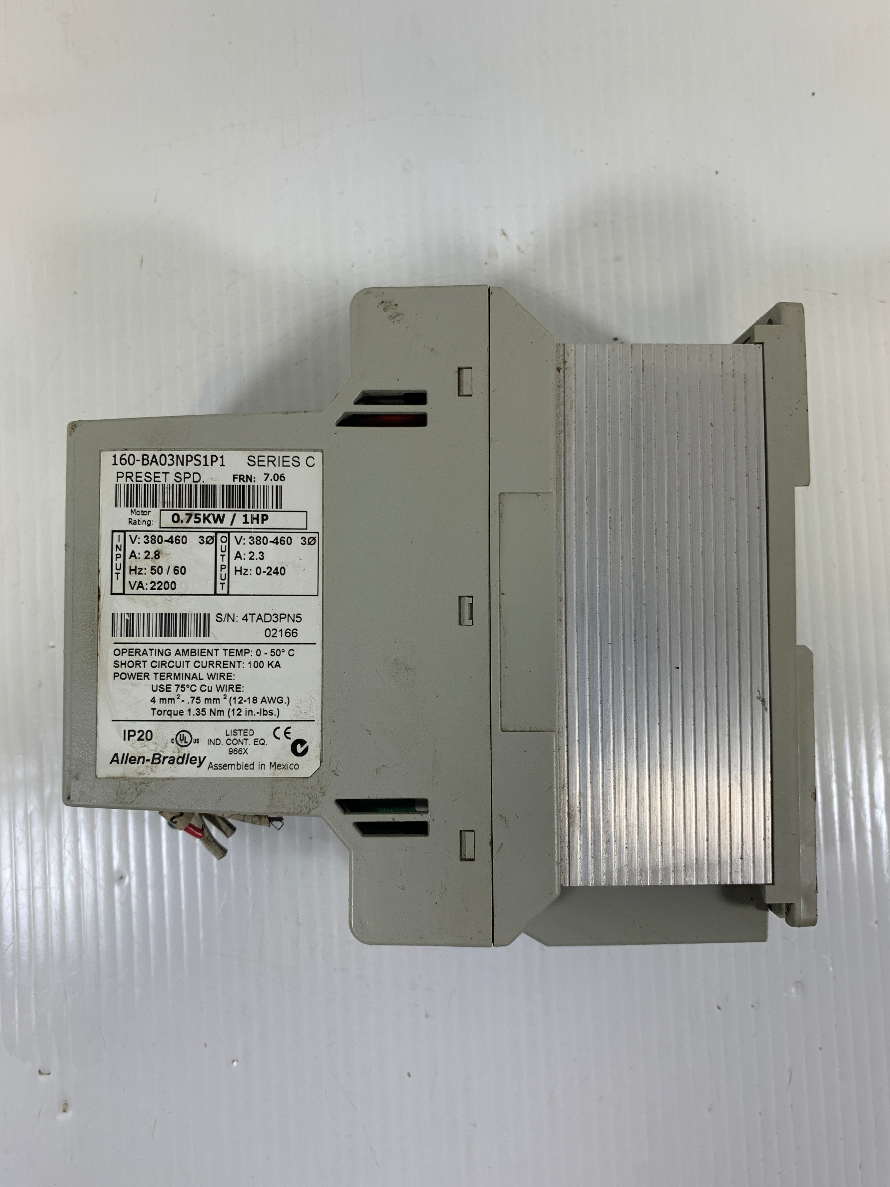 Allen-Bradley 160-BA03NPS1P1 Variable Speed Controller Series C 1 HP