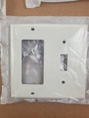 Leviton White 2G STD Decora/Toggle Wallplate Thermoplastic 80707-W (Lot of 3)