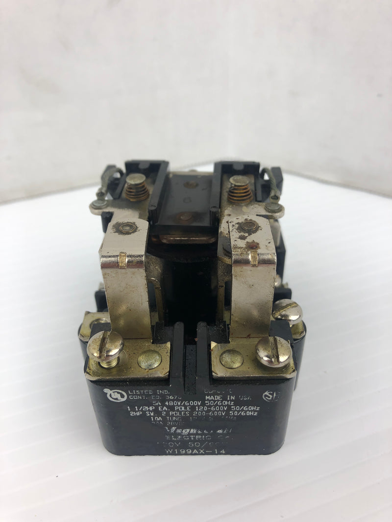 Magnecraft W199AX-14 Contactor 480/600V 5A 1-1/2HP 50/60Hz