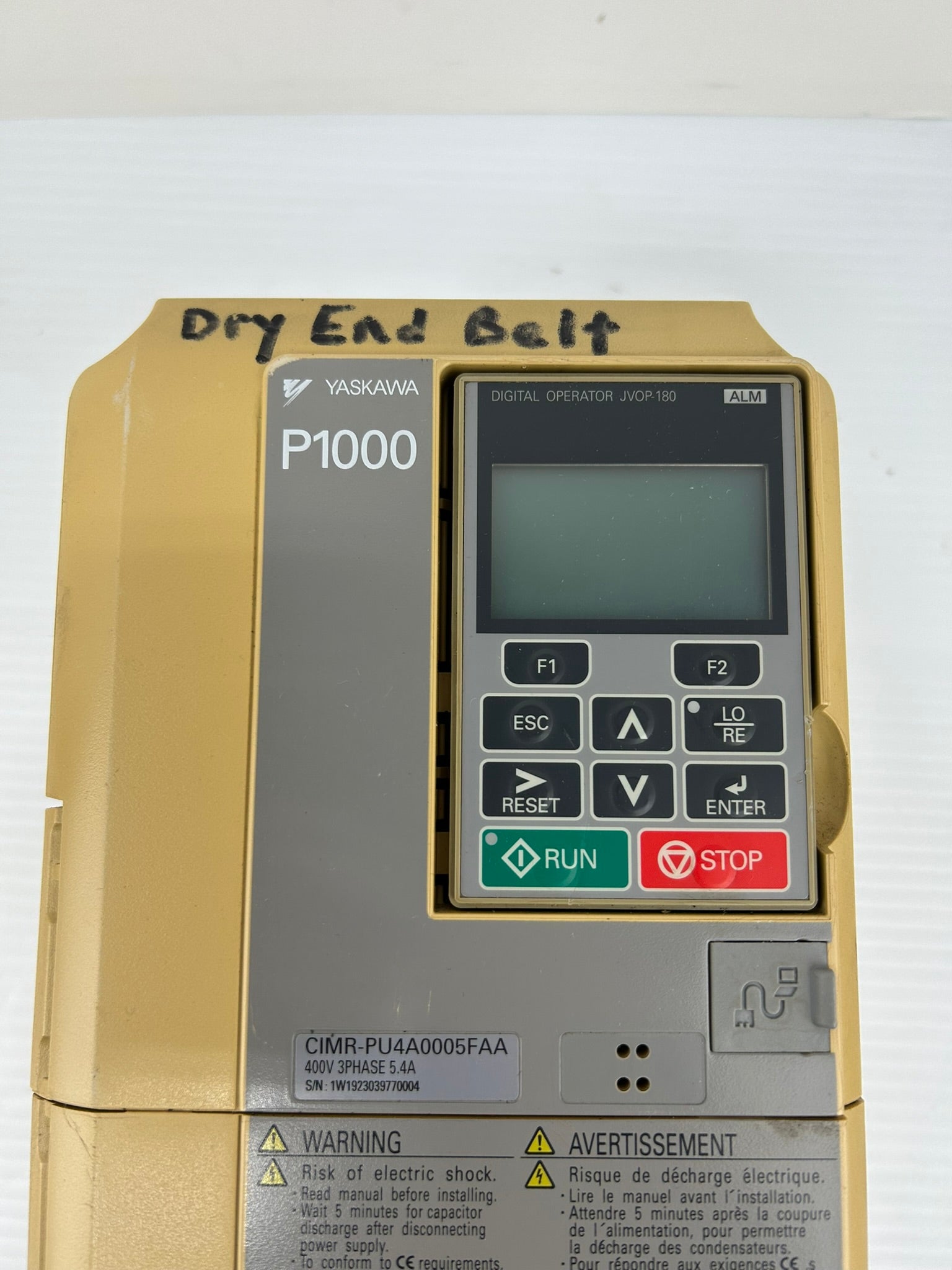 Yaskawa Electric CIMR-PU4A0005FAA AC Industrial Drive Rev E P1000