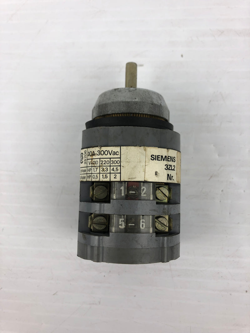 Siemens 3ZL2 Rotary Contact Switch 10A 600VAC 287-INB05