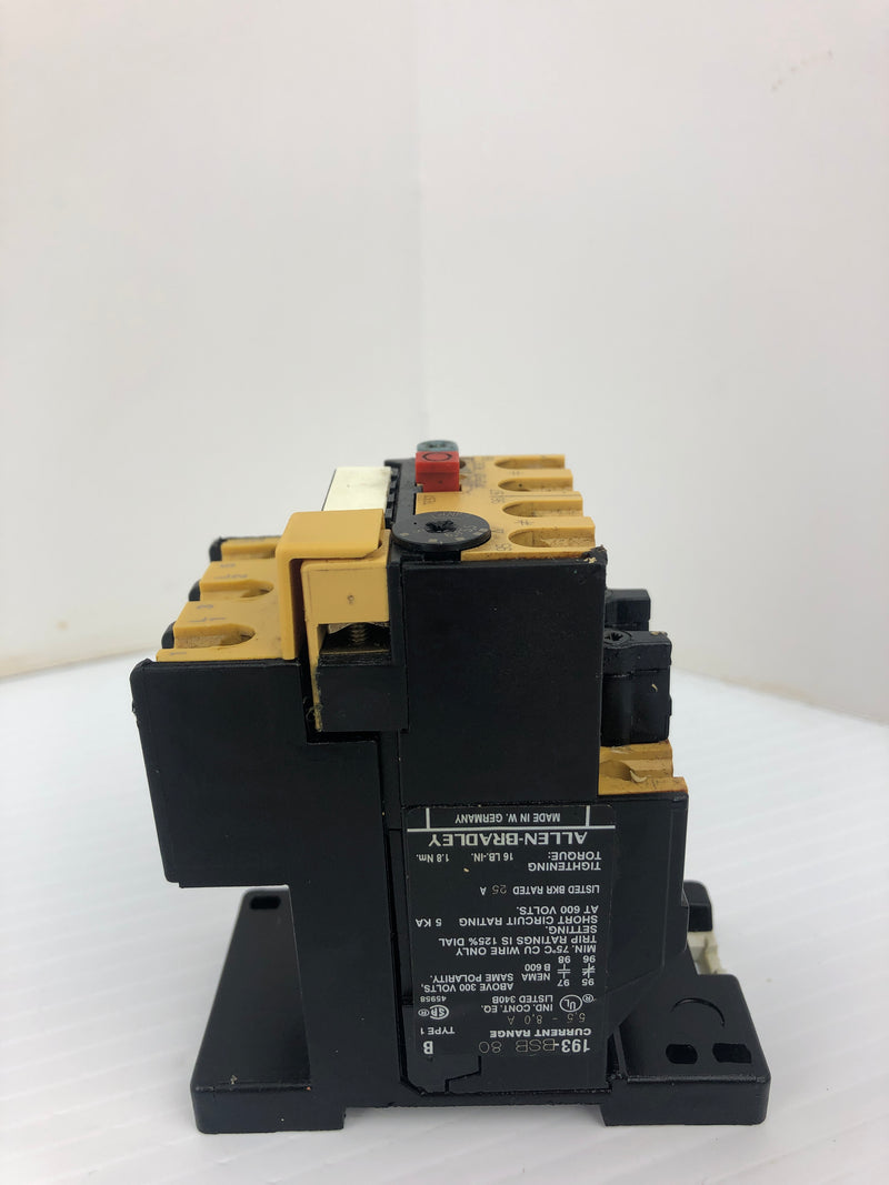 Allen-Bradley 193-BSB 80 Overload Relay Type: 1 660V 20A