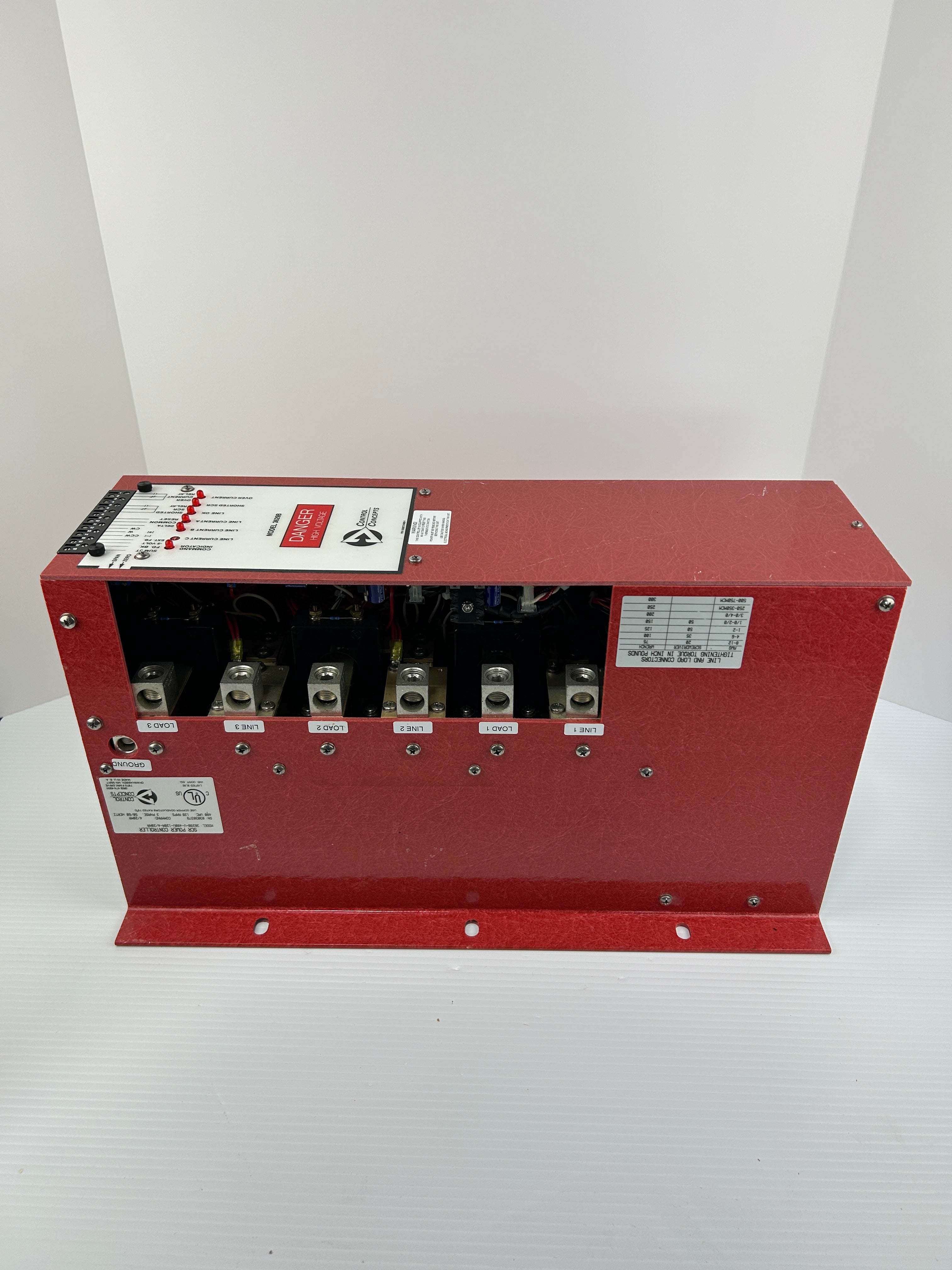 Control Concepts 3629B-V-480V-120A-4/20mA SCR Power Controller 3PH 480VAC 120A