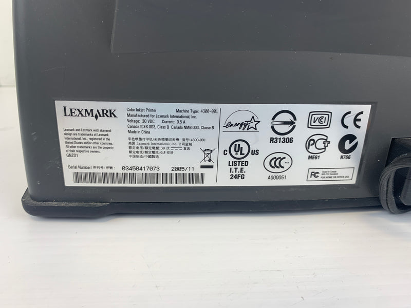 Lexmark 4300-001 Color Inkjet Printer - Parts Only
