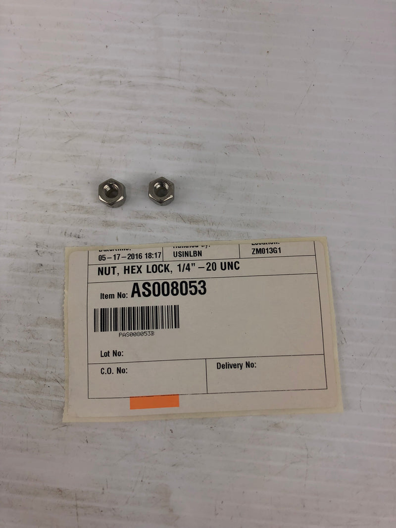 AS008053 Hex Lock Nut 1/4" - Lot of 2