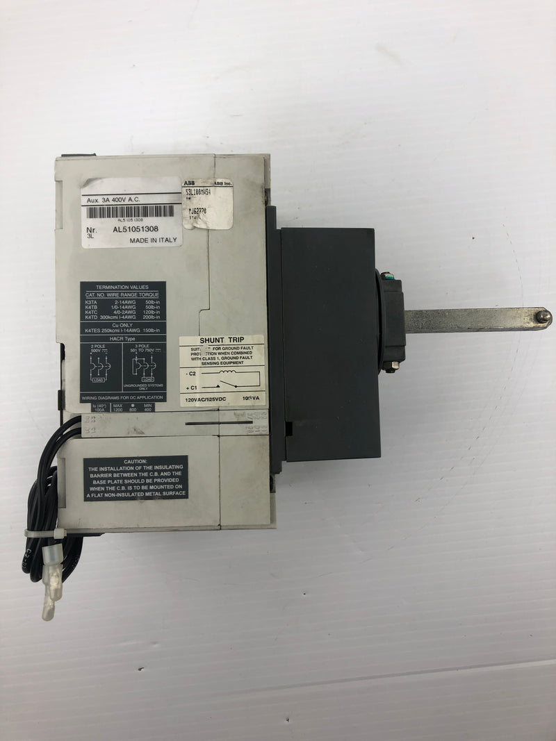 ABB SACE S3 Circuit Breaker S3L100MWS4 3A 400V - No Covers