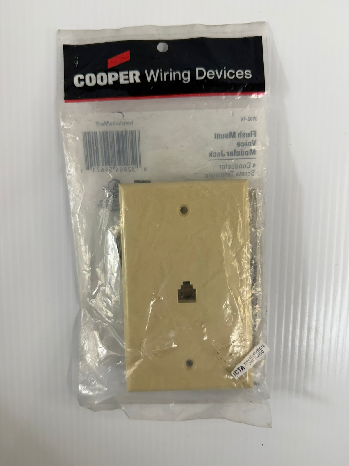 Cooper Wiring Flush Mount Voice Modular Jack 3532-4V - Lot of 4