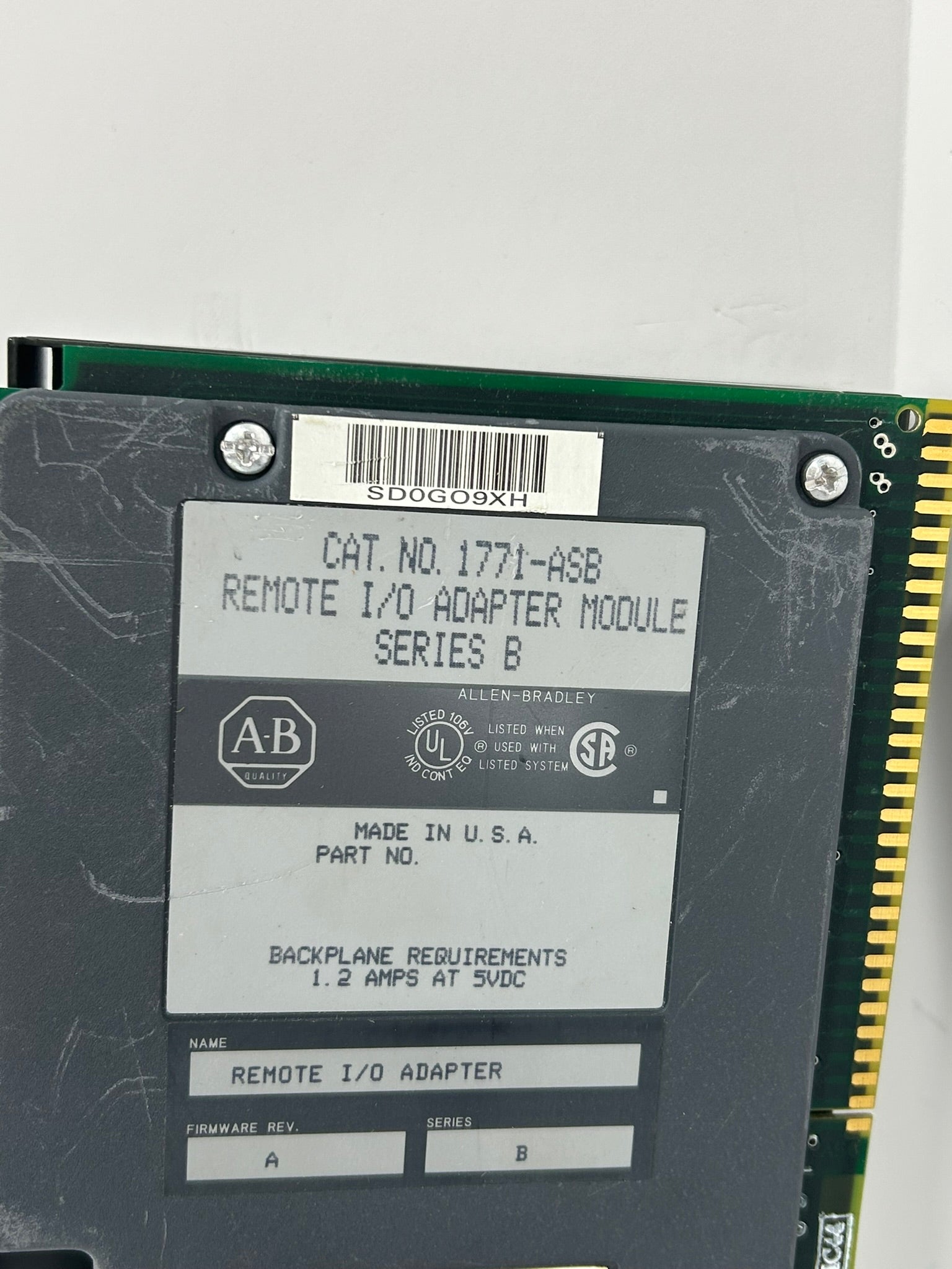 Allen-Bradley 1771-ASB Remote I/O Adapter Module Series B Rev A