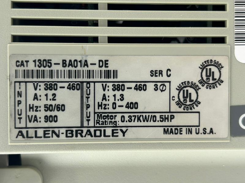 Allen Bradley 1305-BA01A-DE Variable Frequency Drive Series C