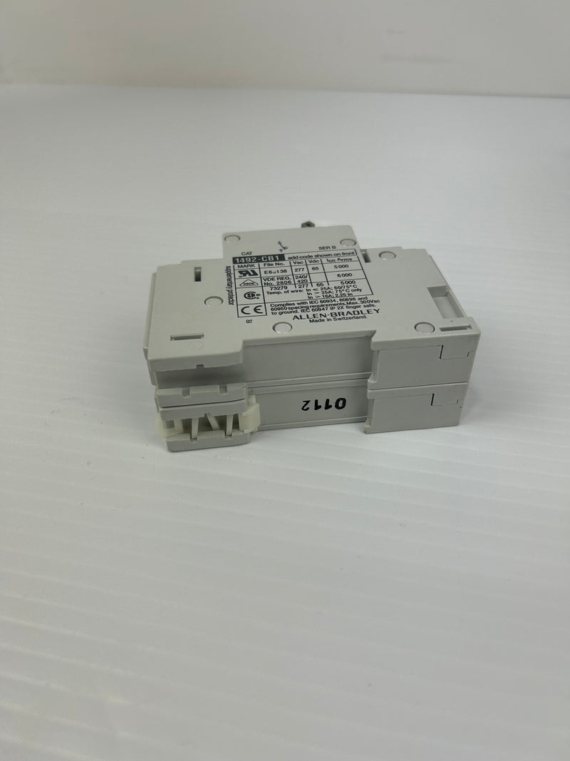 Allen Bradley 1492-CB1 2 Pole Circuit Breaker 5A H050 Series B