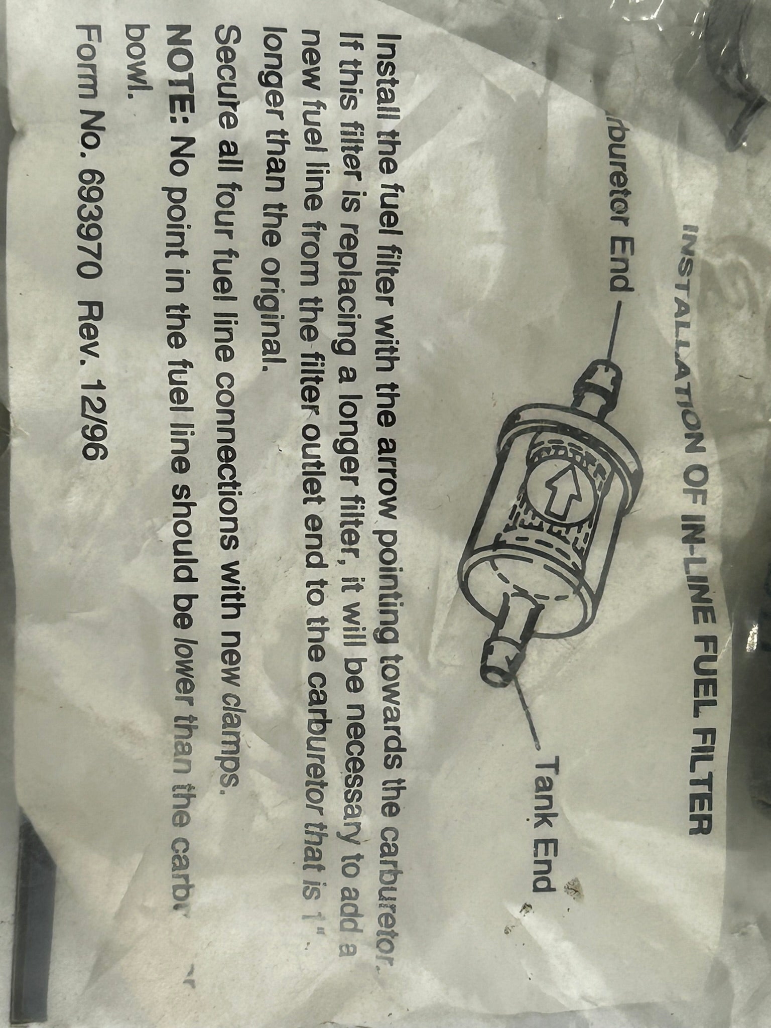 Tecumseh 34279B Fuel Filter