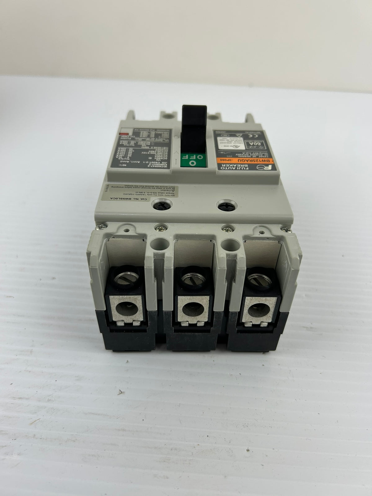 Fuji Electric BW125RAGU-3P060 60A 3 Pole Circuit Breaker 600V 50/60Hz