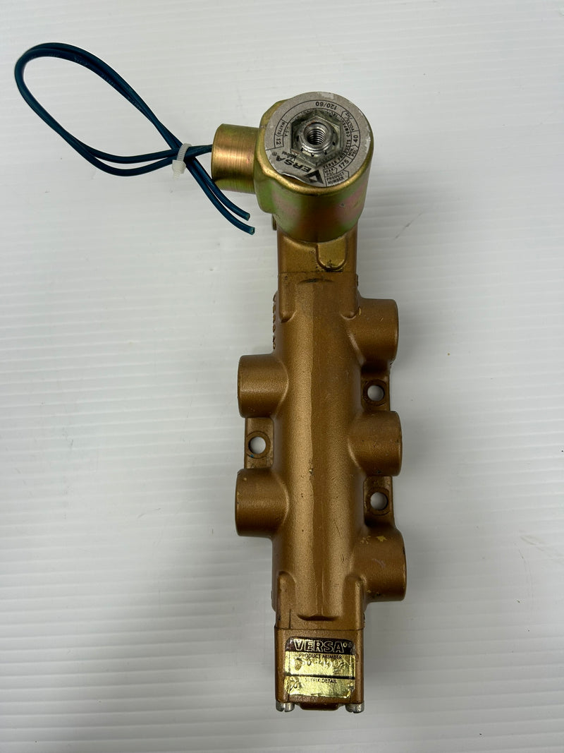 Versa VSG-4402-U Four-Way Brass Pneumatic Valve 120V 40-175 PSI