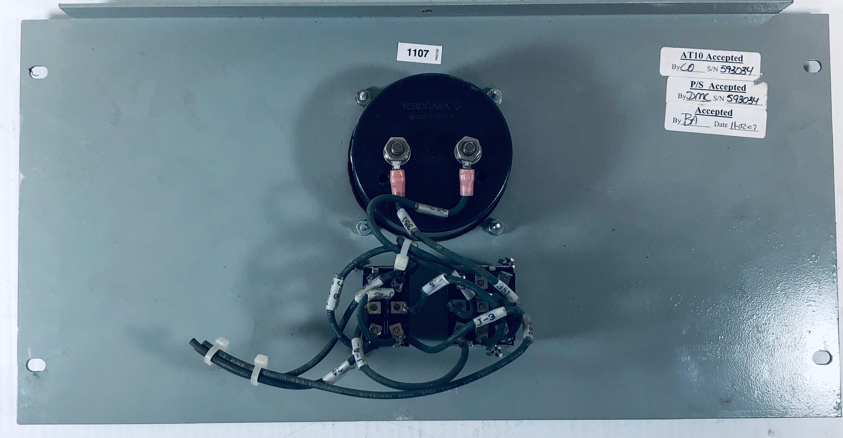 Yokogawa 260320RLRL9JBS DC Volts Meter on GNB Battery Charger Accessory Door