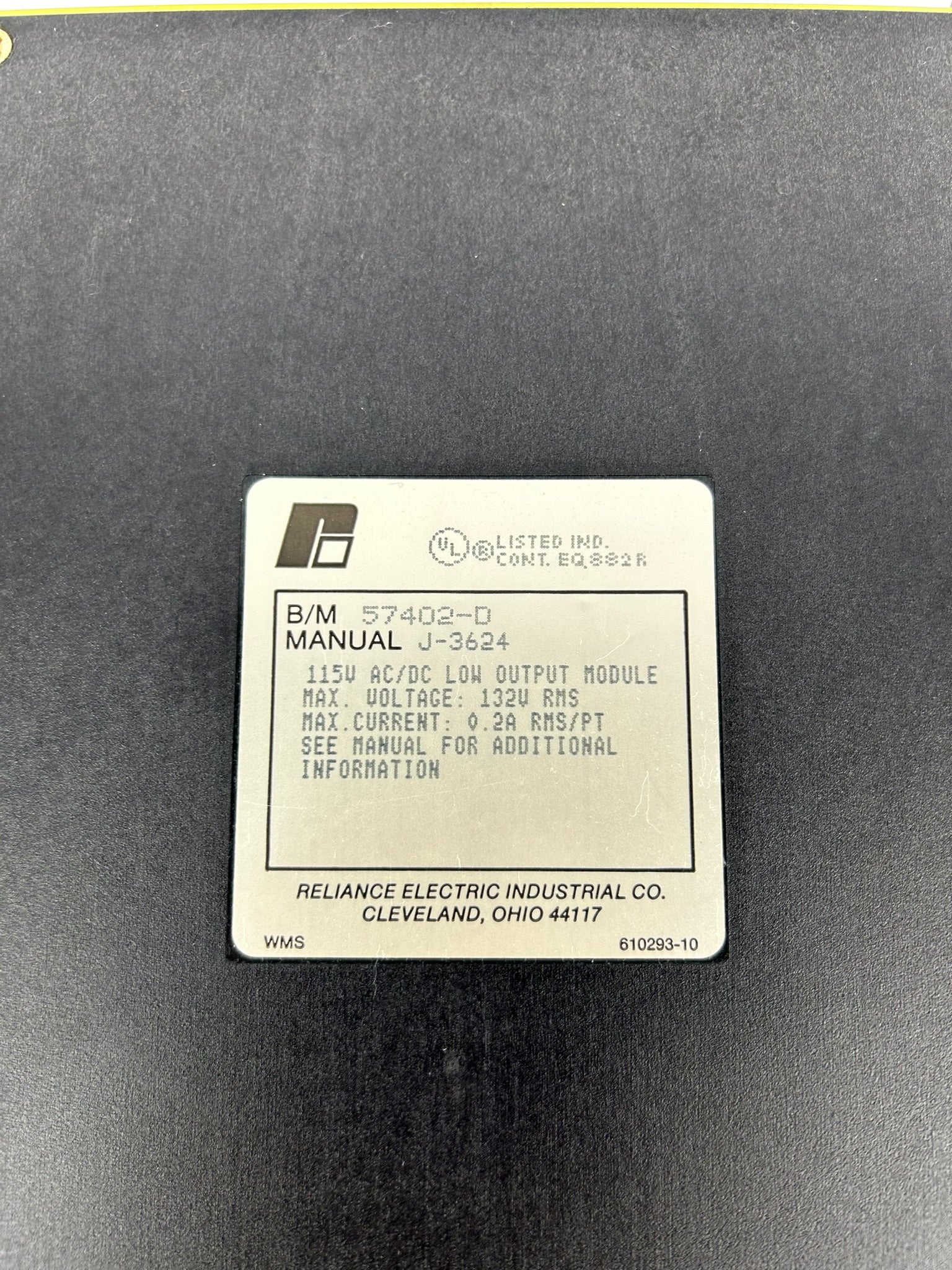 Reliance Electric 57C402 AC/DC Low Output Module 57402-D J-3624 115V 0.2A