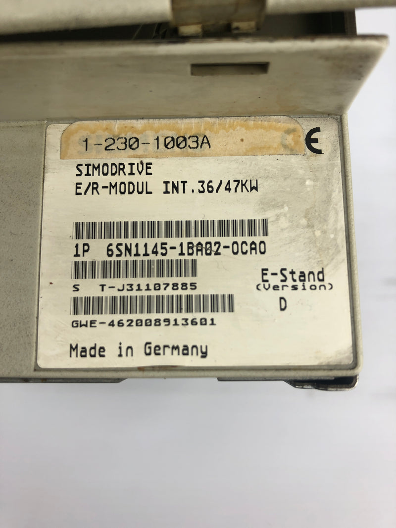 Siemens 6SN1145-1BA02-0CA0 Simodrive E/R Module Power Supply 1-230-1003A