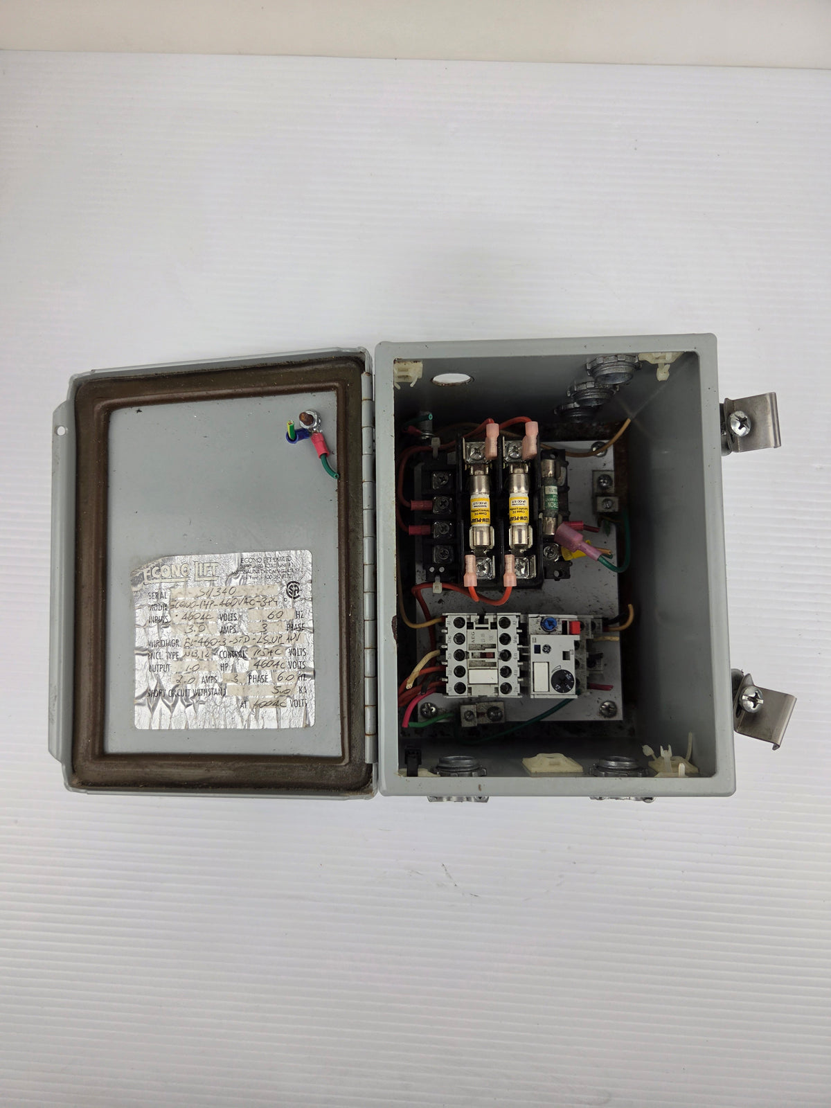 Econo Lift 1HP 460V 3PH Fused Motor Starter Control Panel AEG LS05 10E