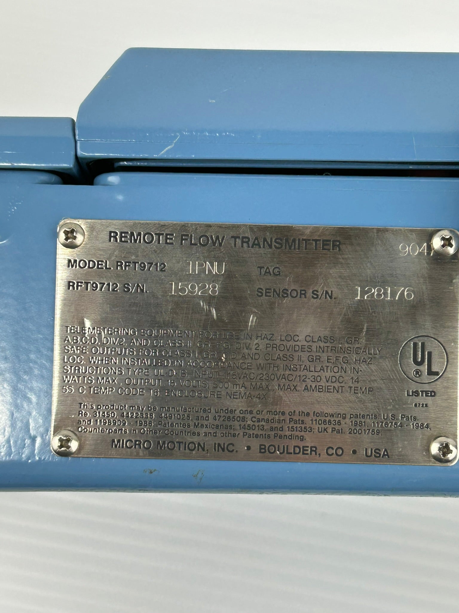 Micro Motion RFT97121PNU Remote Flow Transmitter RFT9712 1PNU