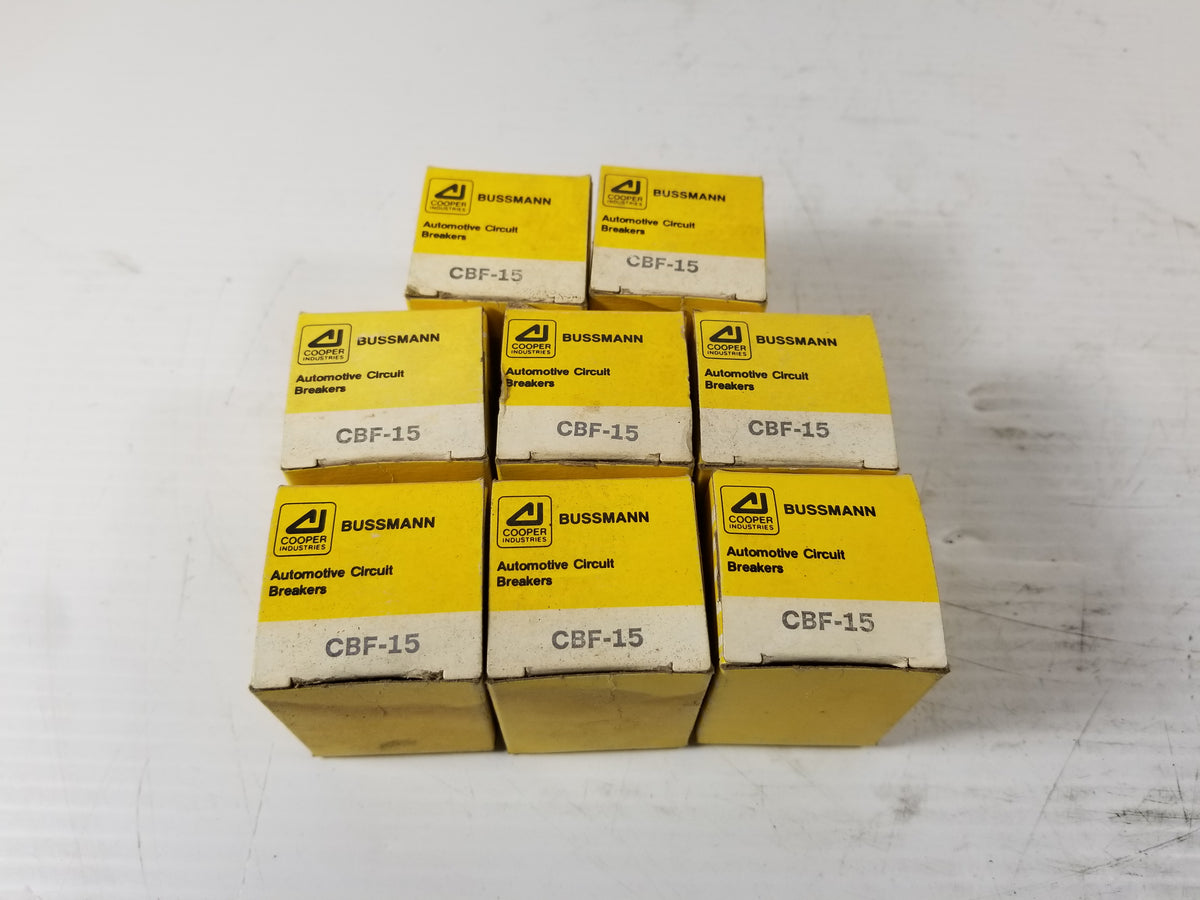Cooper Bussmann CBF-15 Automotive Circuit Breaker - Lot of 8