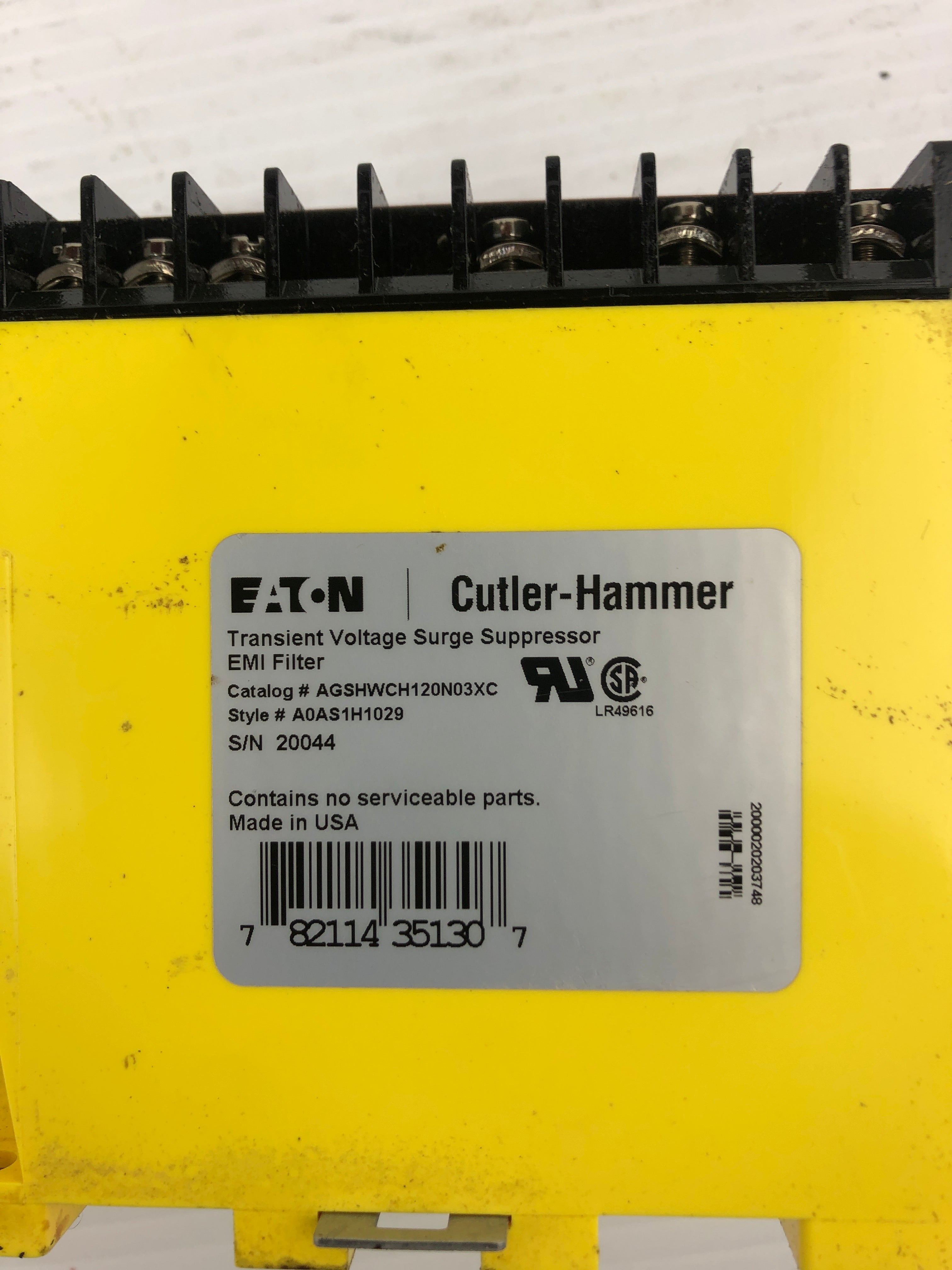 Cutler-Hammer AGSHWCH120N03XC Transient Voltage Surge Suppressor EMI Filter 400V