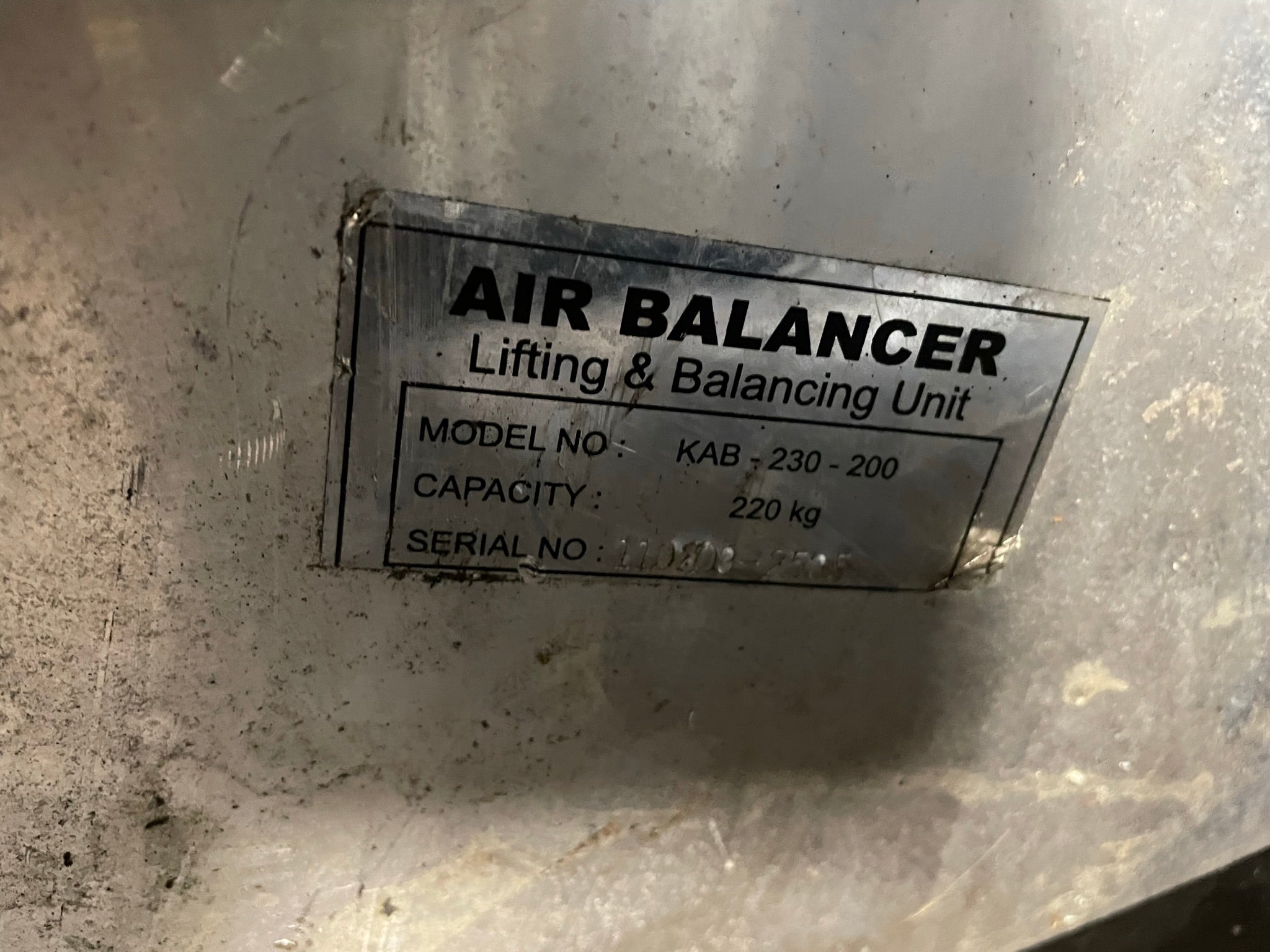 Unified Industries KAB-230-200 Air Balancer 220kg Cap. Lift & Balance Unit Only