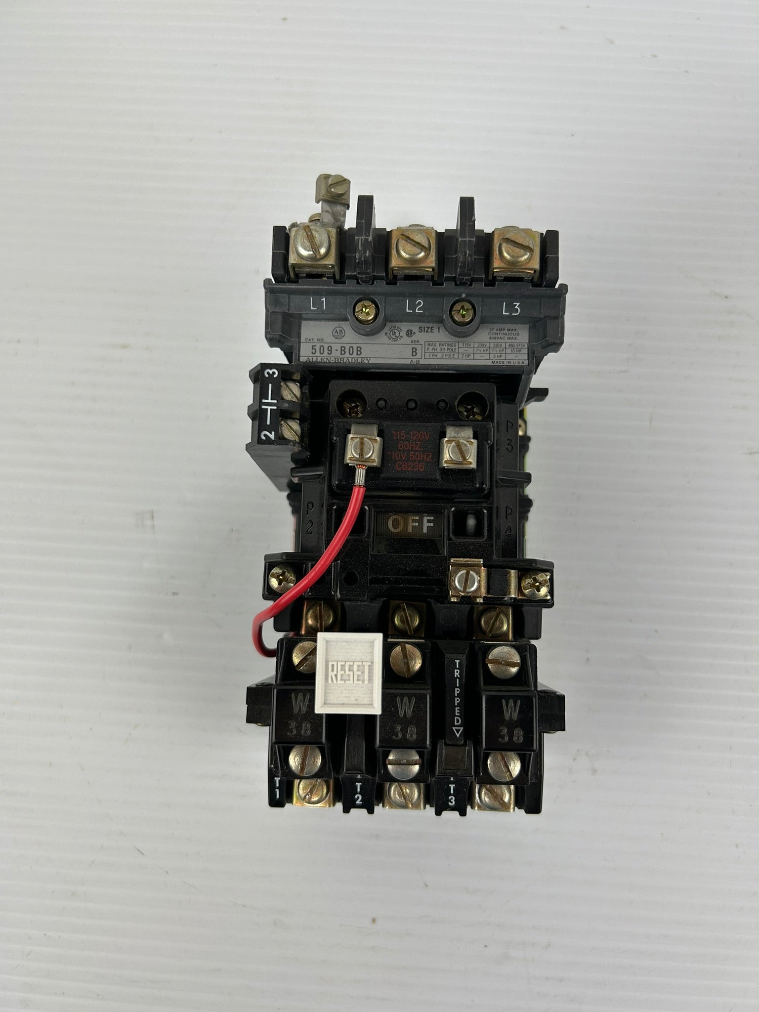 Allen Bradley 509-B0B Motor Controller Starter Size 1 Series B