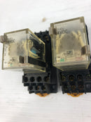 Omron MY4N Relay 24VDC with Base 27Y2W1 - Lot of 2