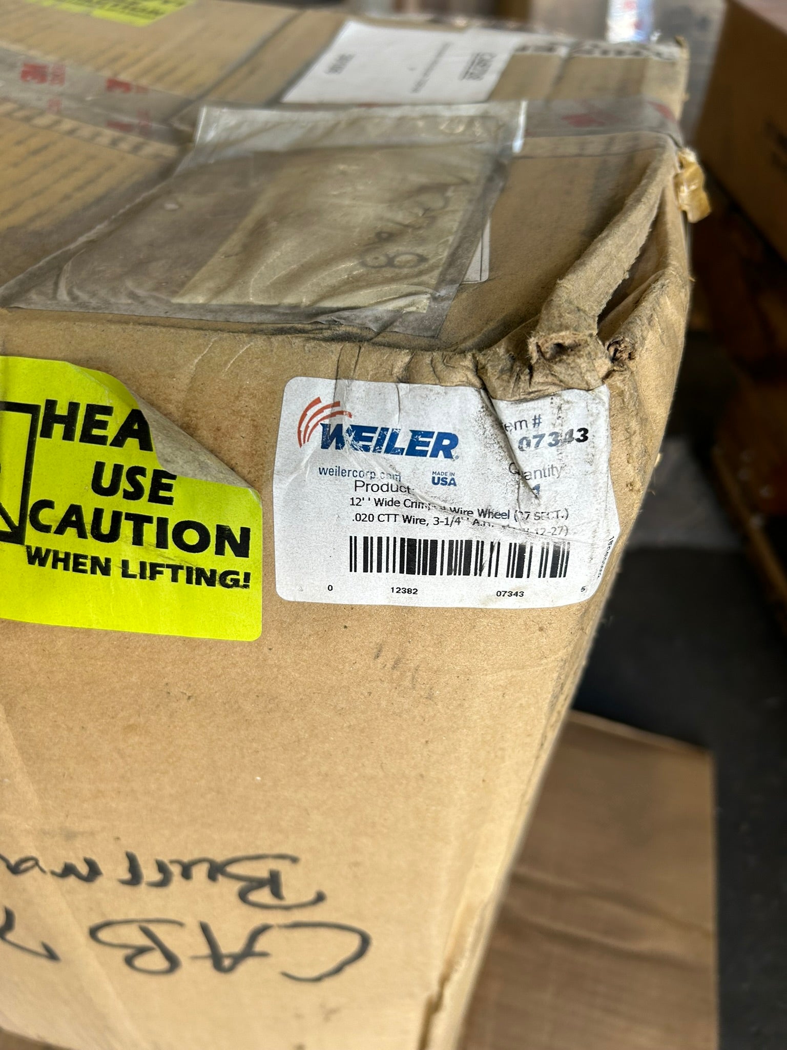 Weiler 07343 Crimped Wire Wheel Brush 12" Wide x 3-1/4" ID CAB728 728F/46 30106