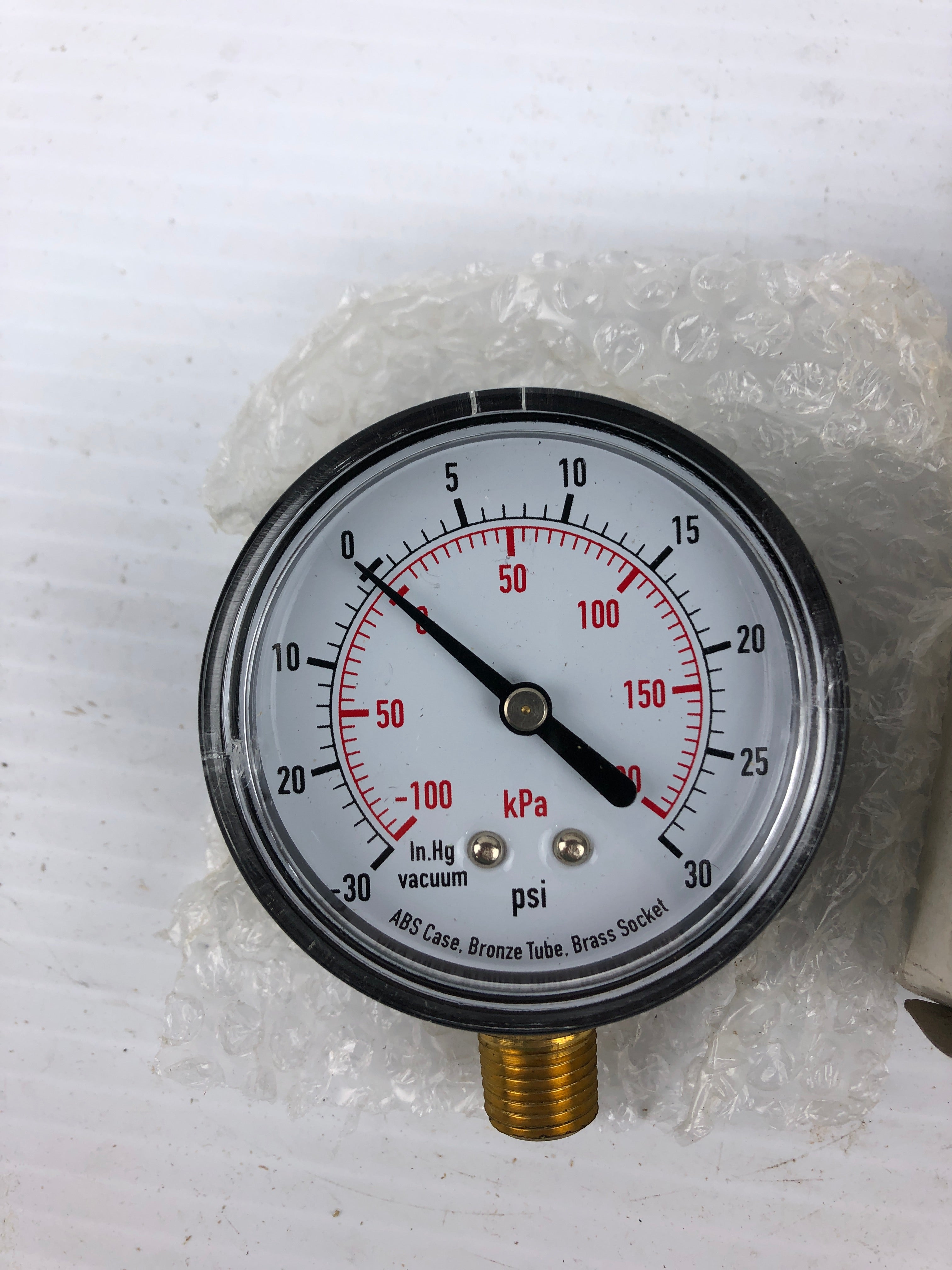 Universal Pressure Gauge 4FLV5 2-1/2" 30" HG Vac to 30 PSI 4FLV5A