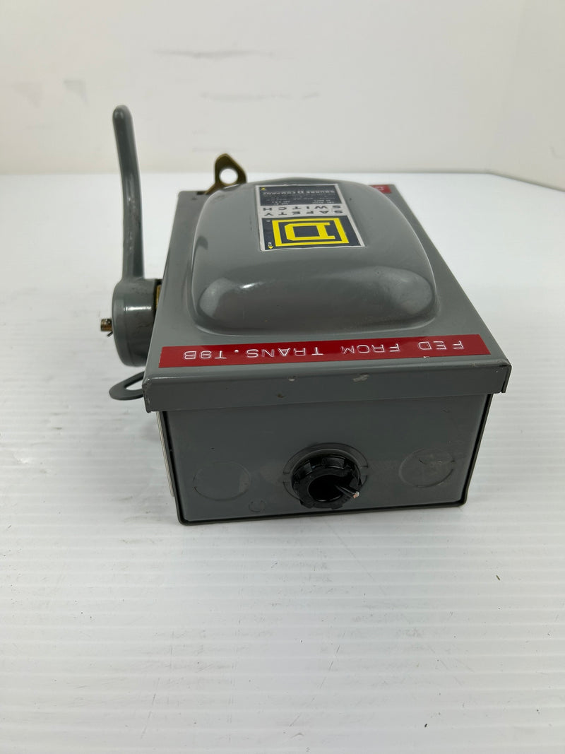 Square D 45351 Disconnect Safety Switch Series A1 30A 240V 3PH 45251 Series A2