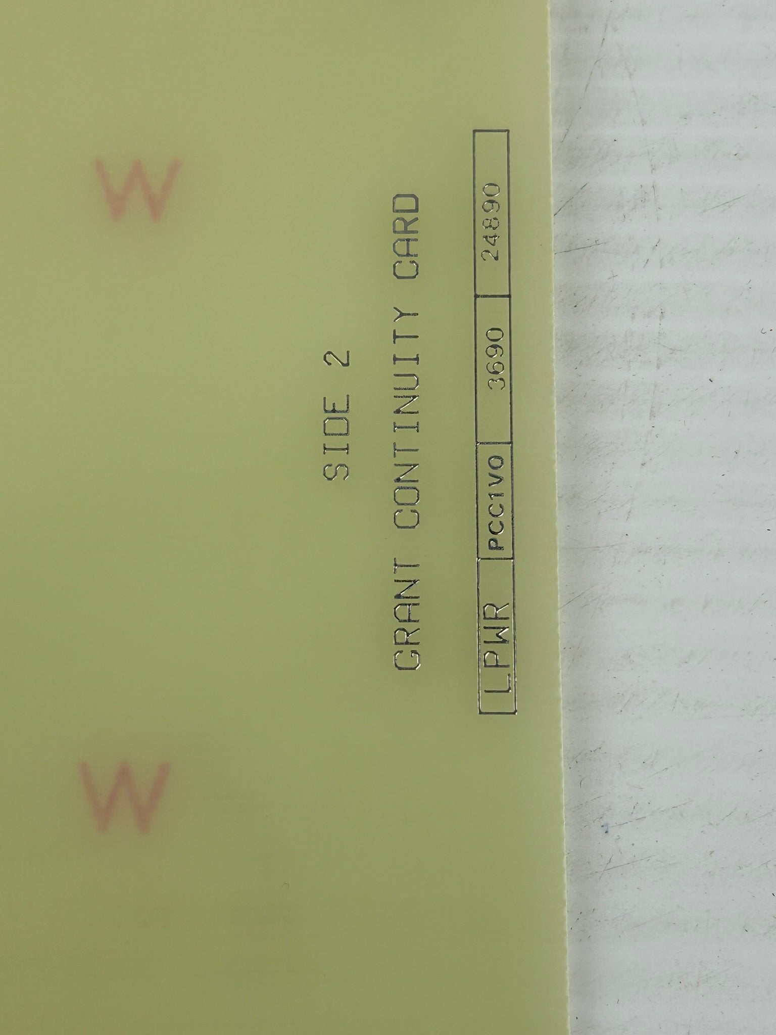 Digital 5016679 01 B1-P2 Grant Continuity Card