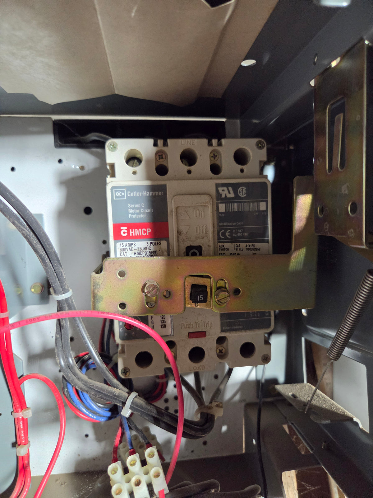 Allen-Bradley MCC Bucket 2113B 3.0HP Size 1 FVNR 3PH 480V 15A Breaker - No Door