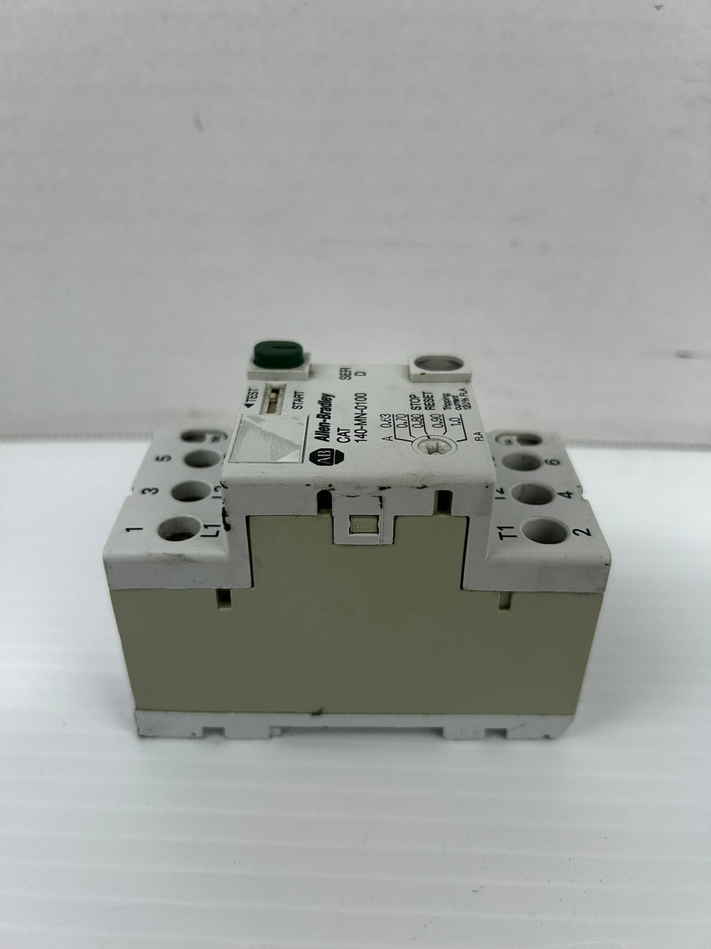 Allen-Bradley 140-MN-0100 Motor Starter Ser. D 600V 2.5A 3PH 8kV