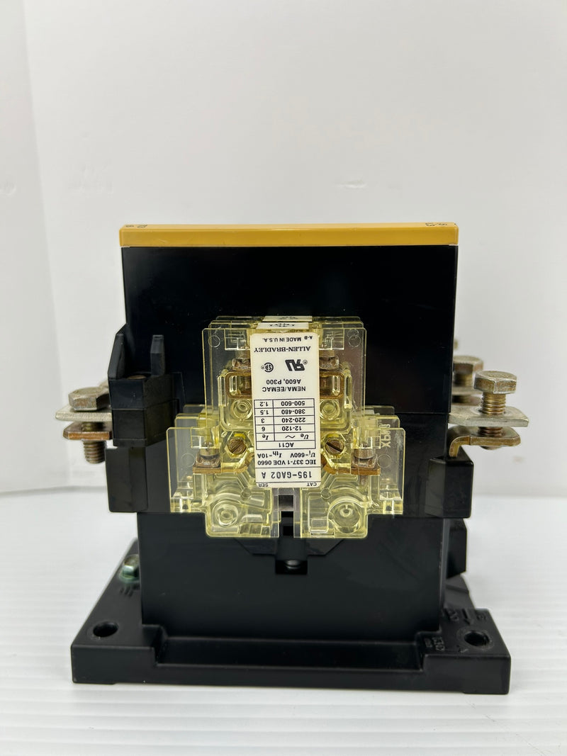 Allen-Bradley 100-B110N*3 Contactor Ser B with 195-GA11 Auxiliary Contact Ser A