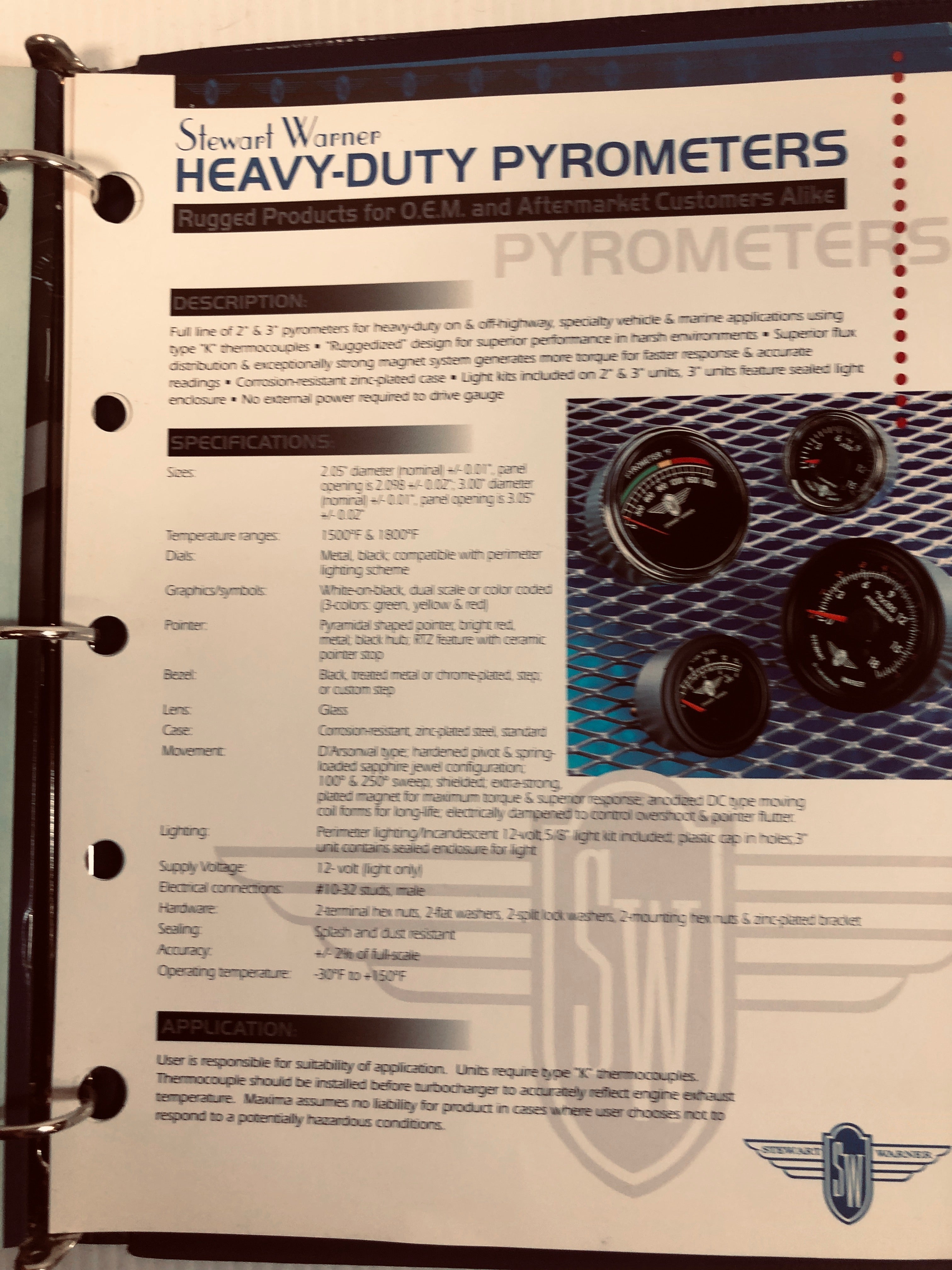 Stewart Warner 2001 Product Catalog
