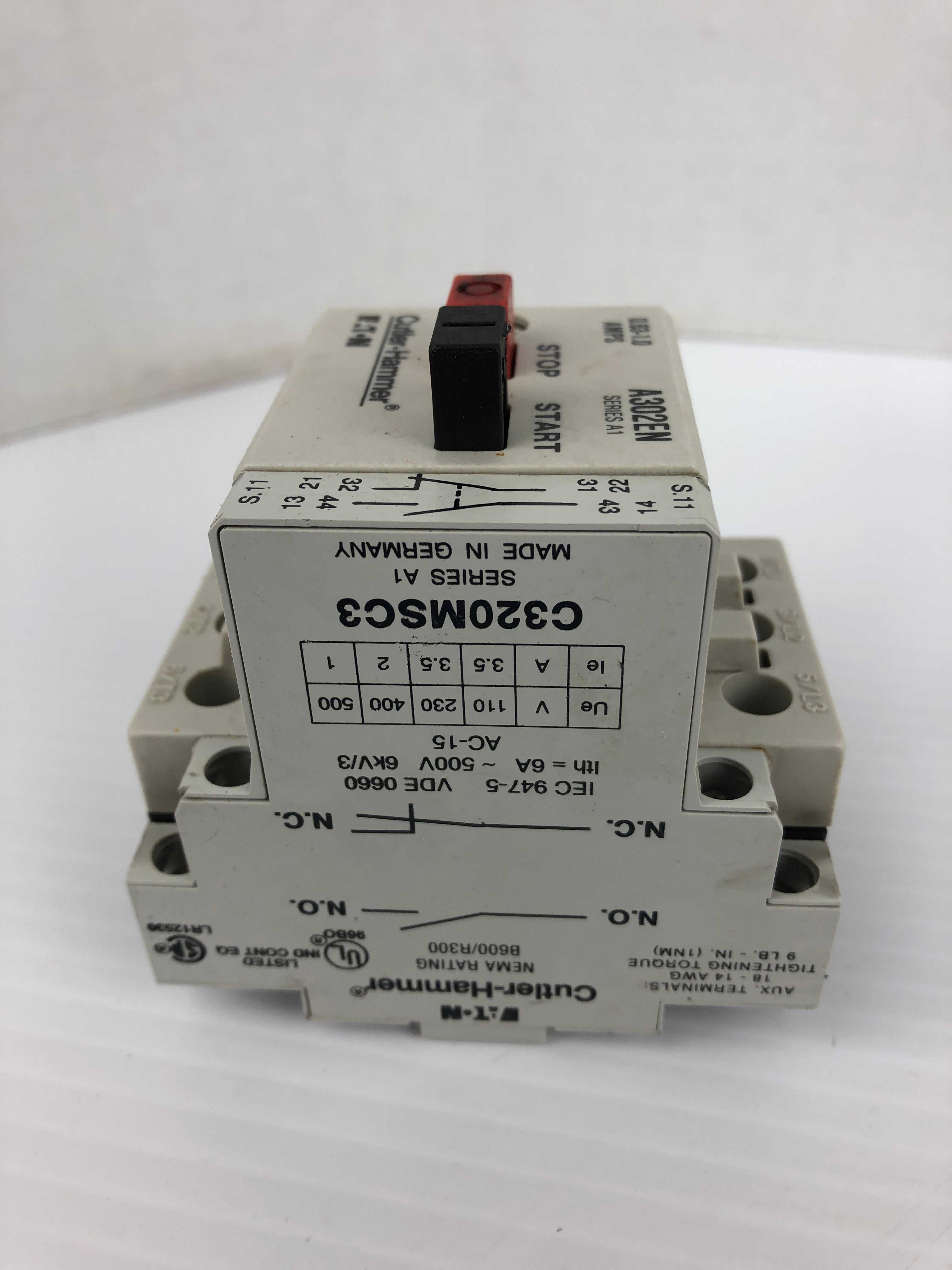 Cutler Hammer A302EN Motor Starter C320MSC3 Series A1 600V 0.63-1.0A
