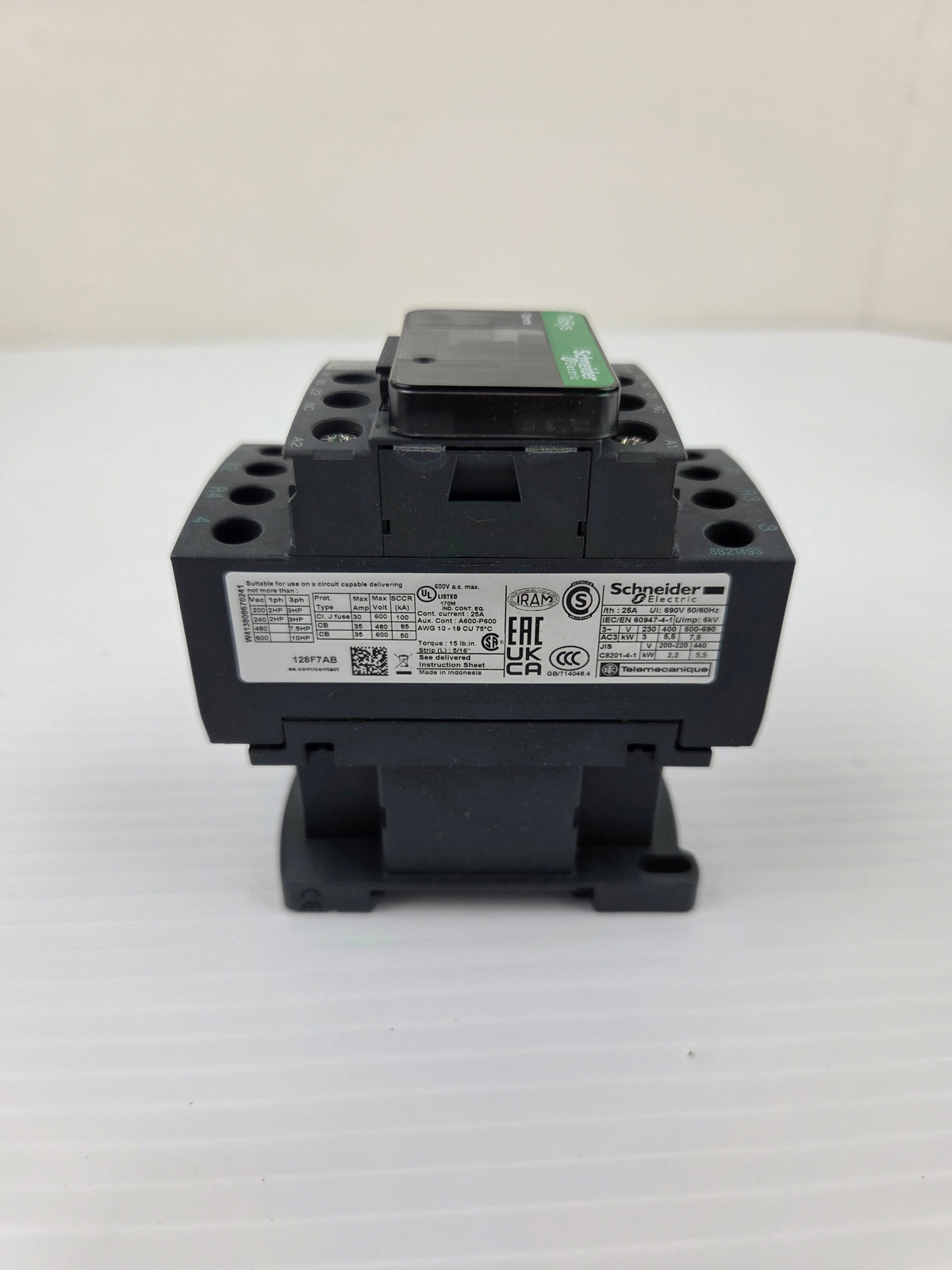 Schneider LC1D128F7 TeSys D Control Contactors 25A 4P 110VAC 2NO 2NC - Lot of 2