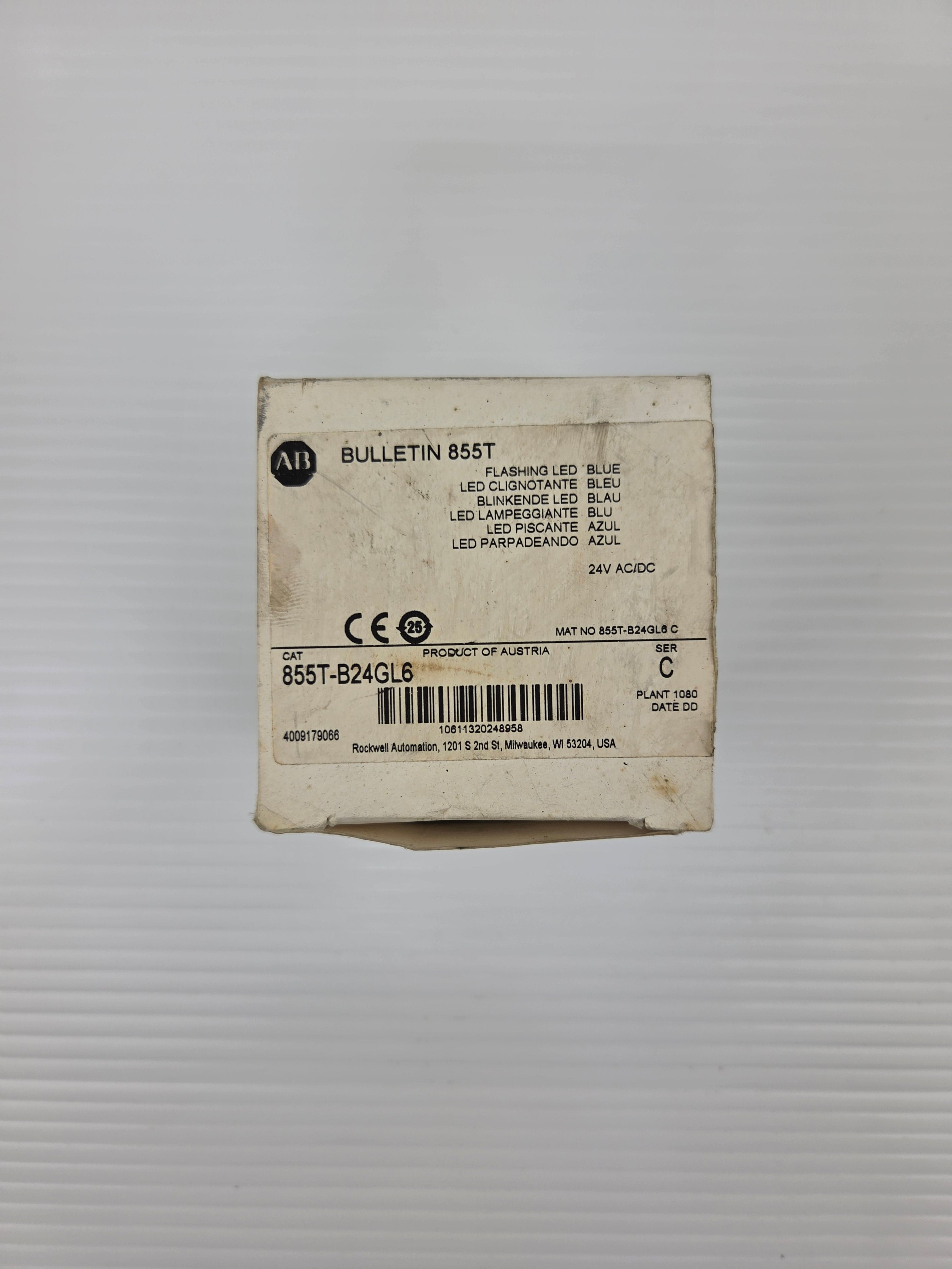 Allen Bradley 855T-B24GL6 Flashing LED Stack Light Series C Blue 24V AC/DC 35mA