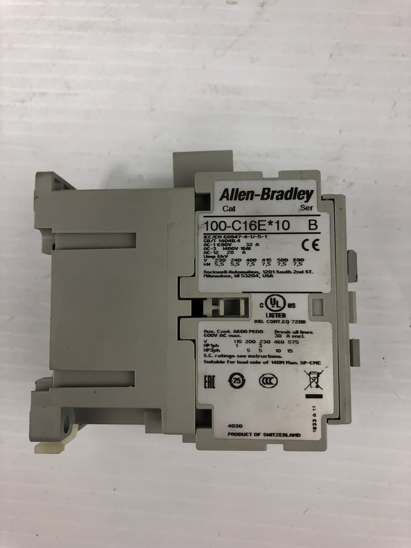 Allen-Bradley 100-C16E*10 Series B Contactor 600VAC