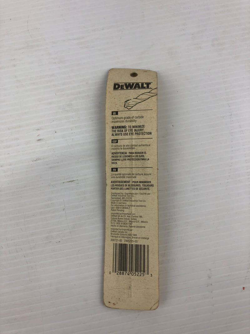 Dewalt DW5225 1/4" Carbide Tipped Percussion Masonry Bit