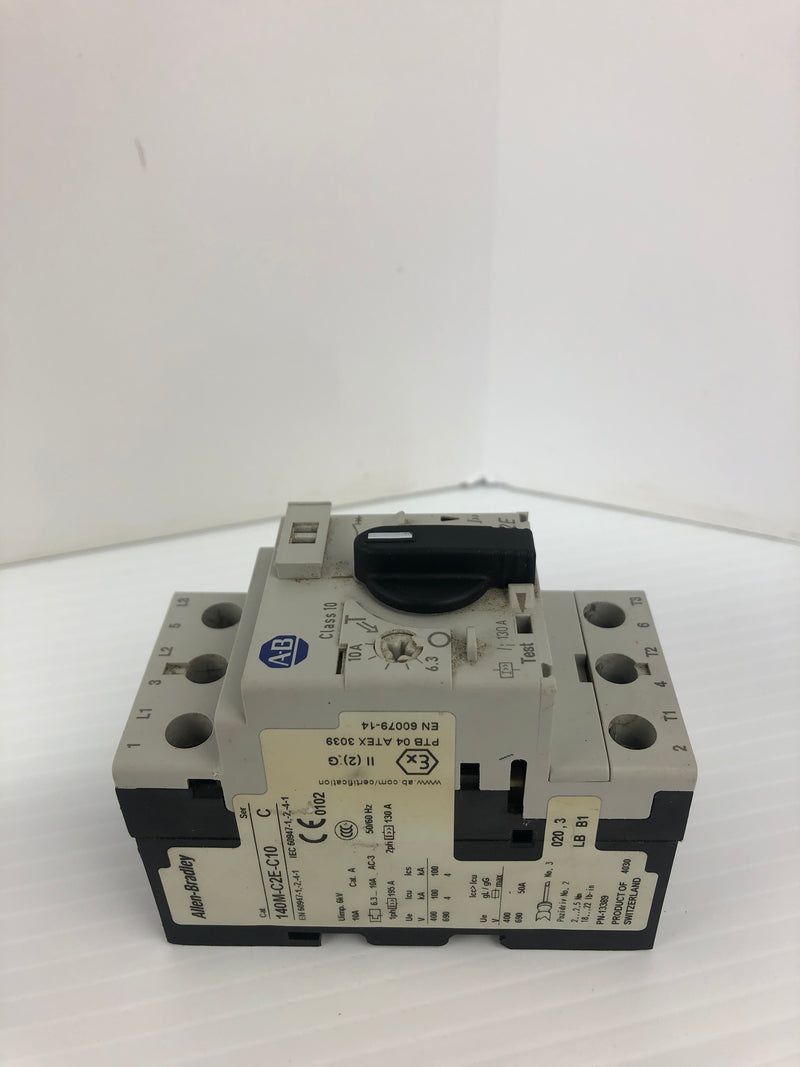 Allen-Bradley 140M-C2E-C10 Motor Protector/ Circuit Breaker Ser. C 690V 50A 2PH