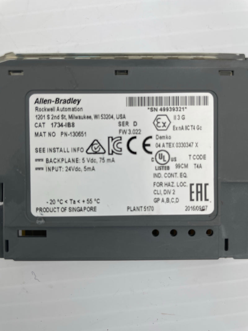 Allen-Bradley 1734-IB8 Series D Digital Input Module