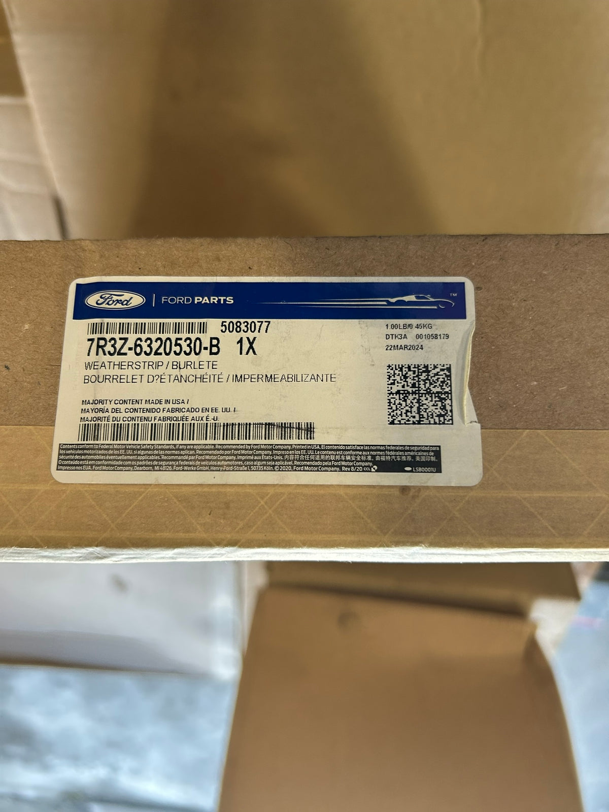 Genuine Ford 7R3Z-6320530-B Lower Door Weatherstrip Mustang RH OEM New
