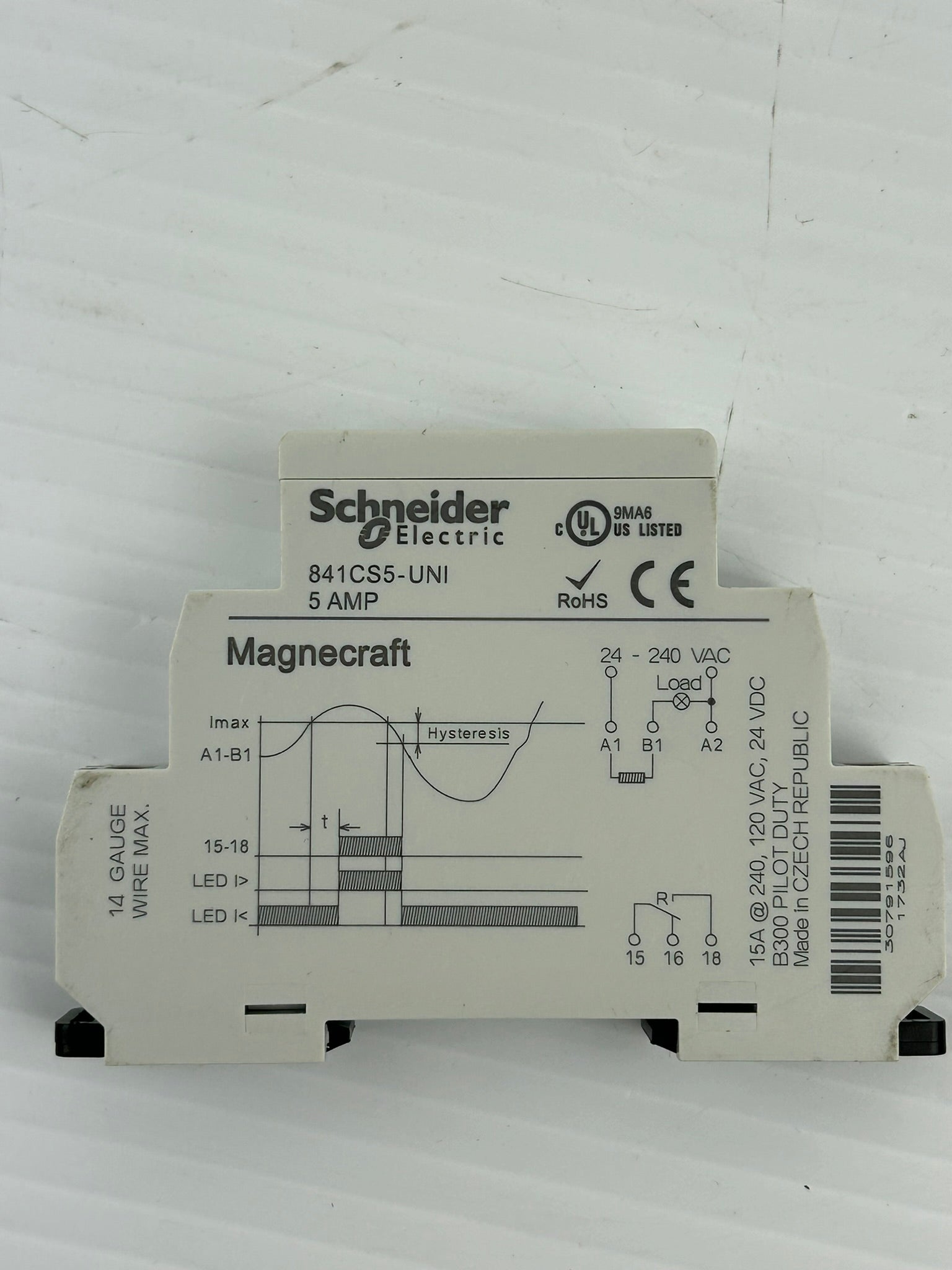 Schneider Electric 841CS5-UNI Current Sensing Relay 5 Amp Magnecraft